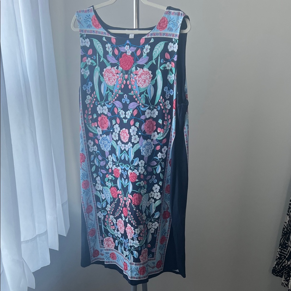 Charter Club Floral Sleeveless Dress - Blue and Pink